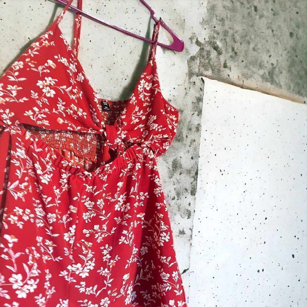 Shein Curve L Front-Tie Romper L Red Or Green L 2… - image 6